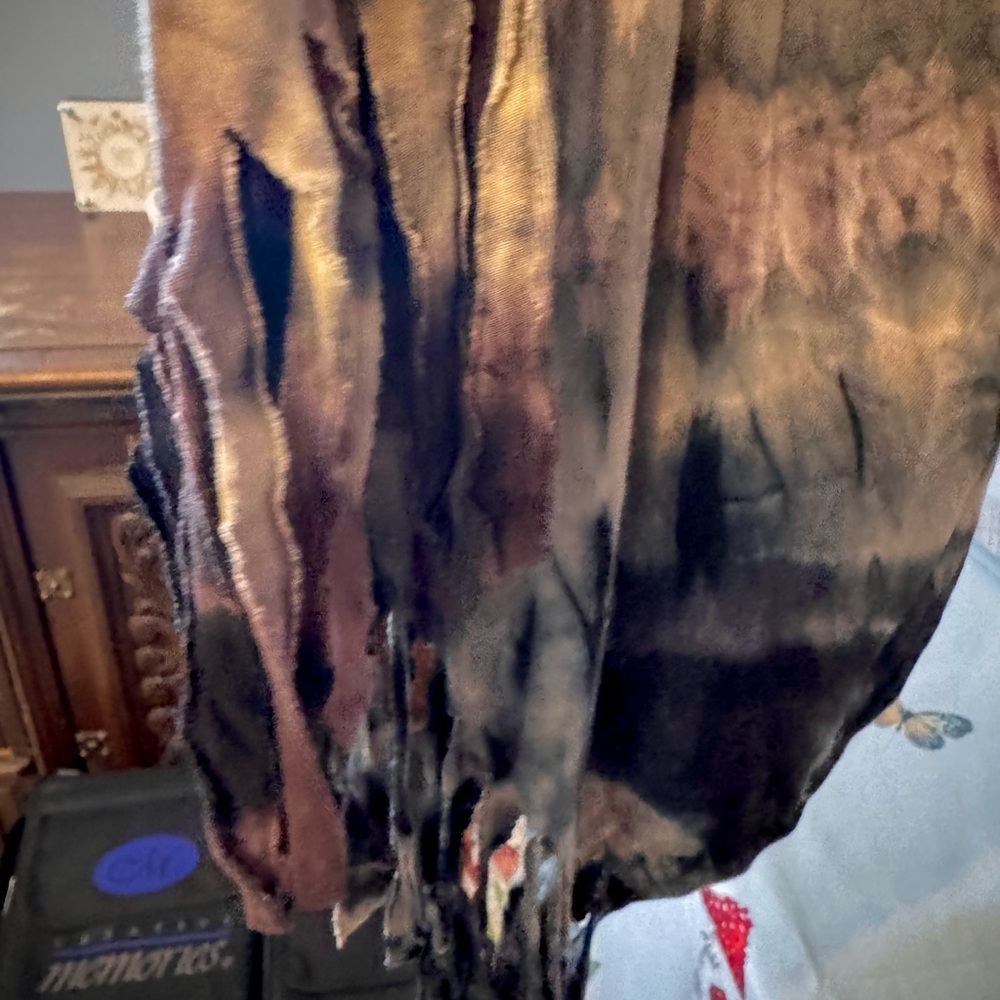 Tie-Dye Open Front Kimono & Fringe Bottom - Picture 4 of 7